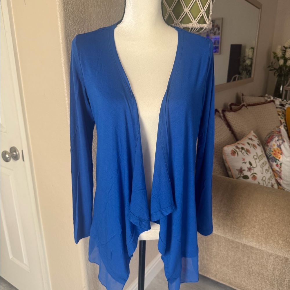 Dana Buchman Women's Open Front Blue Cardigan